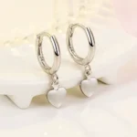 Aros plata argolla colgante corazon derecha Aros plata argolla colgante corazon derecha