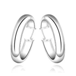 Aros argolla ovalada plateada 35 mm — silverglam Aros argolla ovalada plateada 35 mm — silverglam