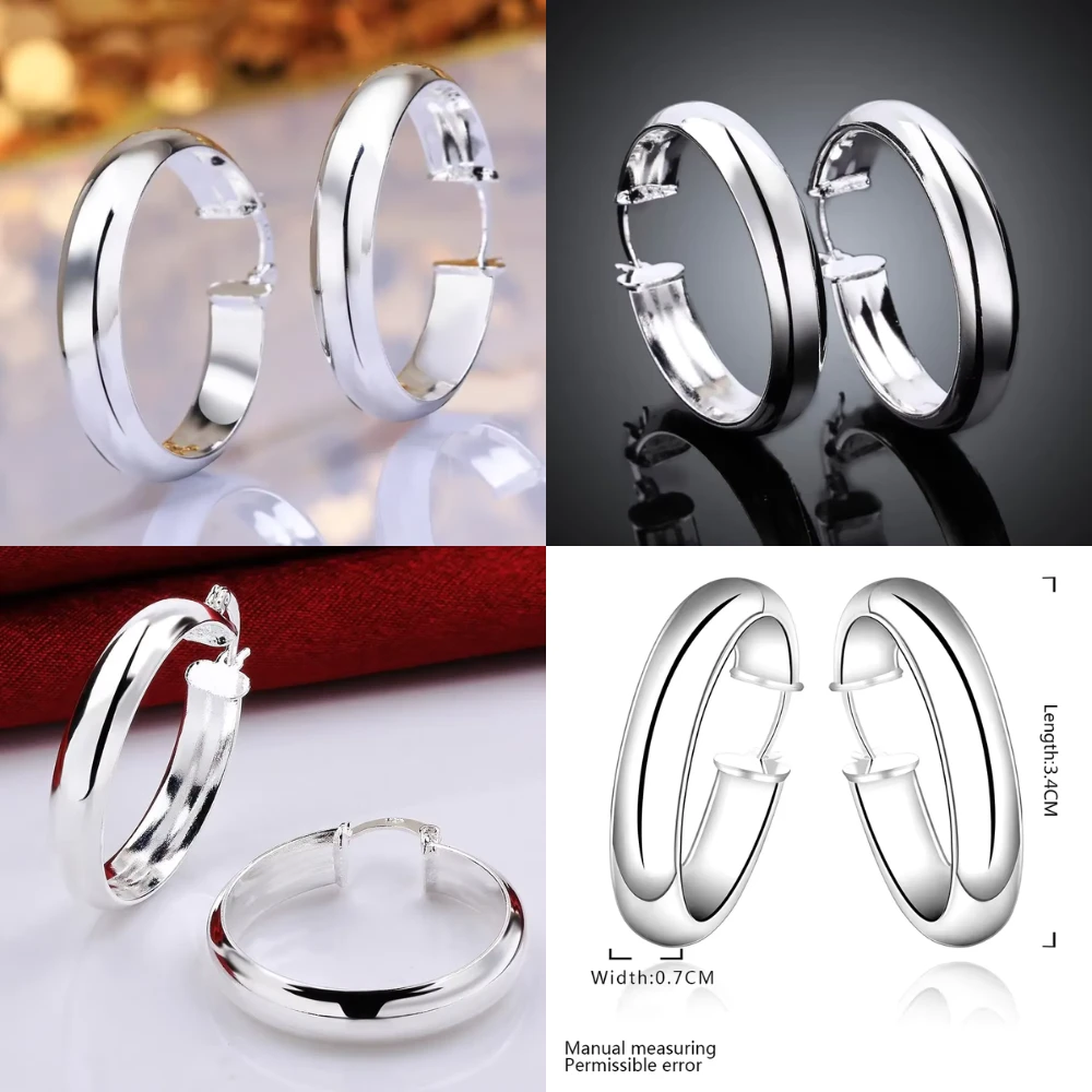 Aros plata argolla ovalo 35 mm caracteristicas Aros plata argolla ovalo 35 mm caracteristicas