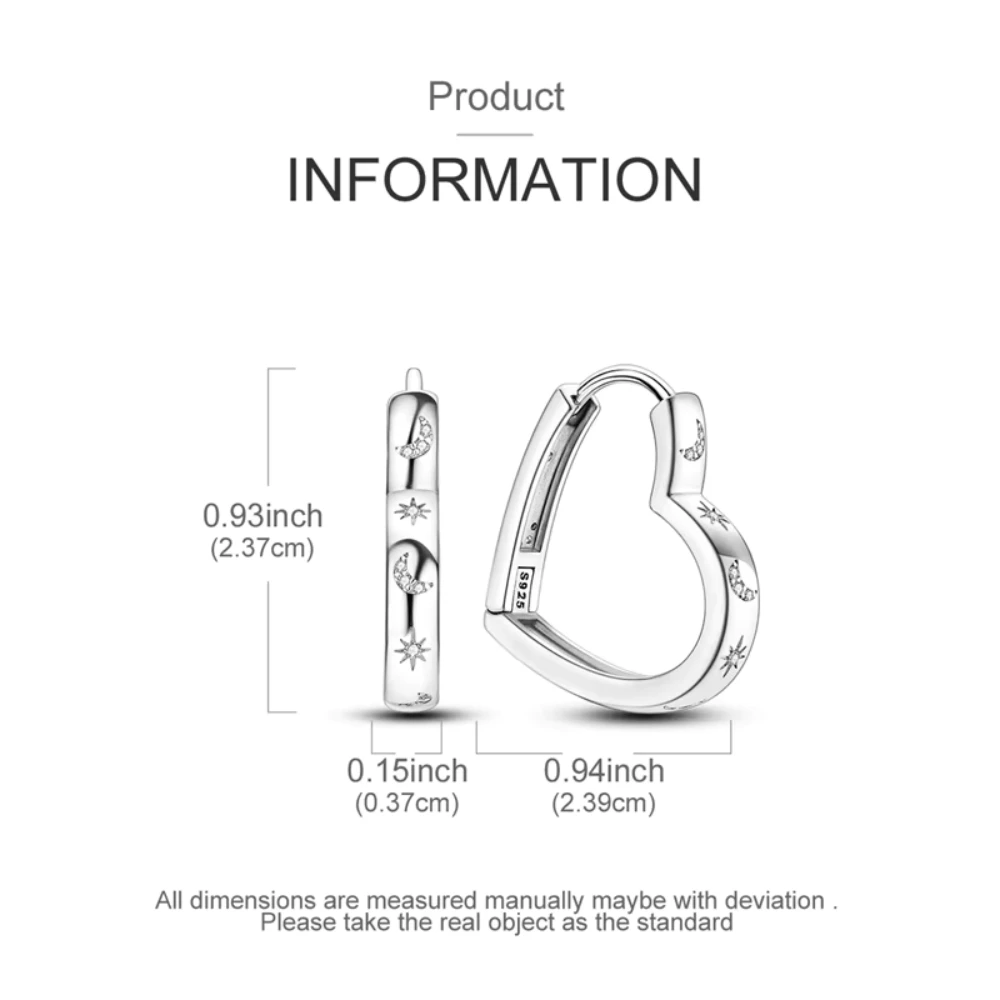 Aros plata corazon diseños luna y estrellas detalles Aros plata corazon diseños luna y estrellas detalles