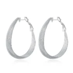 Aros argolla bote facetado 40 mm — silverglam Aros argolla bote facetado 40 mm — silverglam