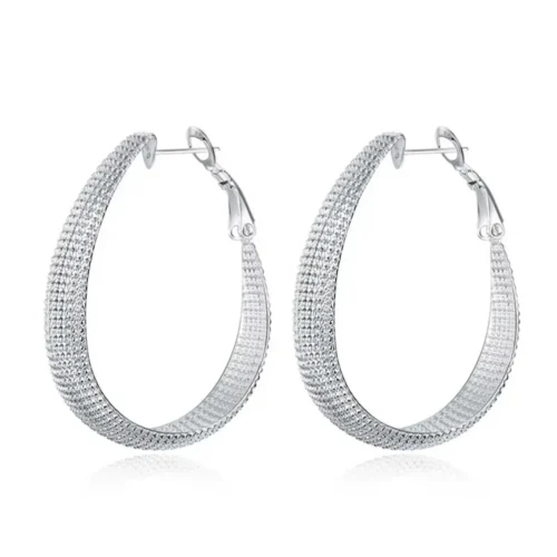 Aros Argolla Bote Facetado 40 mm — Silverglam Aros Argolla Bote Facetado 40 mm — Silverglam