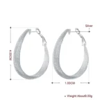 Aros plata en u facetado 40 mm medidas Aros plata en u facetado 40 mm medidas