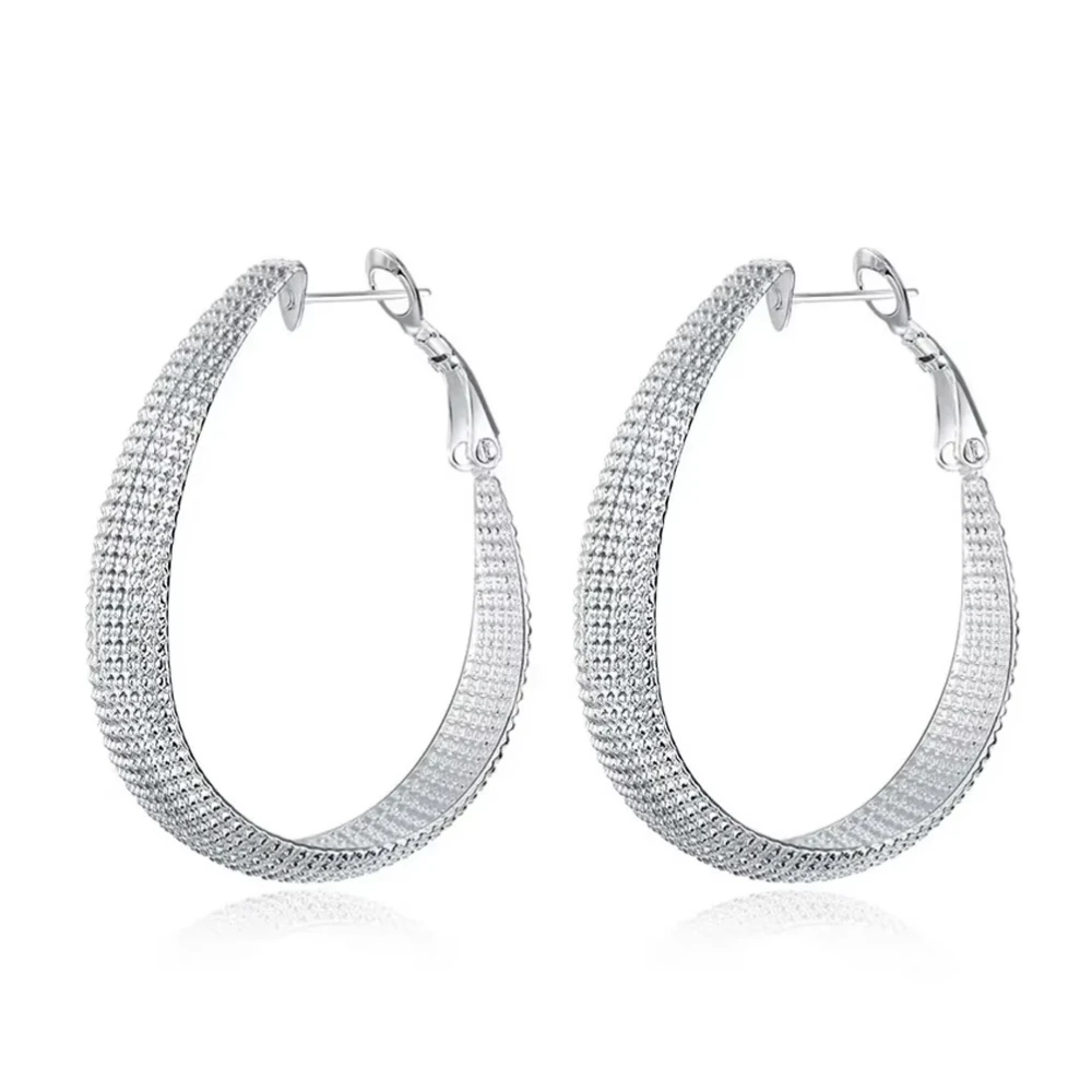 Aros argolla bote facetado 40 mm — silverglam Aros argolla bote facetado 40 mm — silverglam