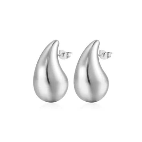 Aros Gota Chunky Plateados 18 mm — Silverglam Aros Gota Chunky Plateados 18 mm — Silverglam