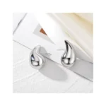 Aros plata estilo gota chunky 18 mm cuadro Aros plata estilo gota chunky 18 mm cuadro