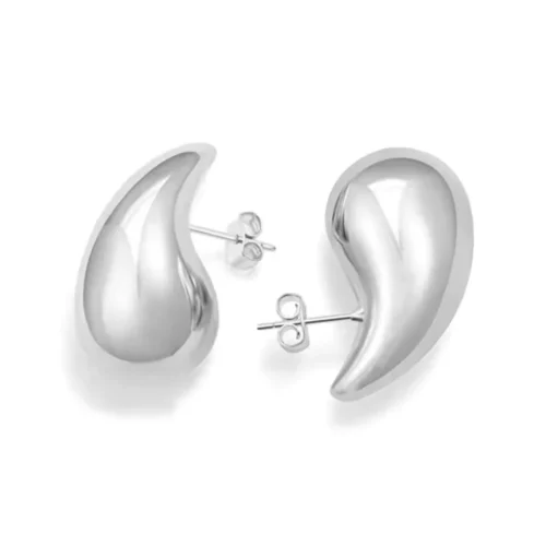Aros Gota Chunky Plateados 31 mm — Silverglam Aros Gota Chunky Plateados 31 mm — Silverglam