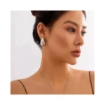 Aros plata estilo gota chunky 31 mm cara Aros plata estilo gota chunky 31 mm cara