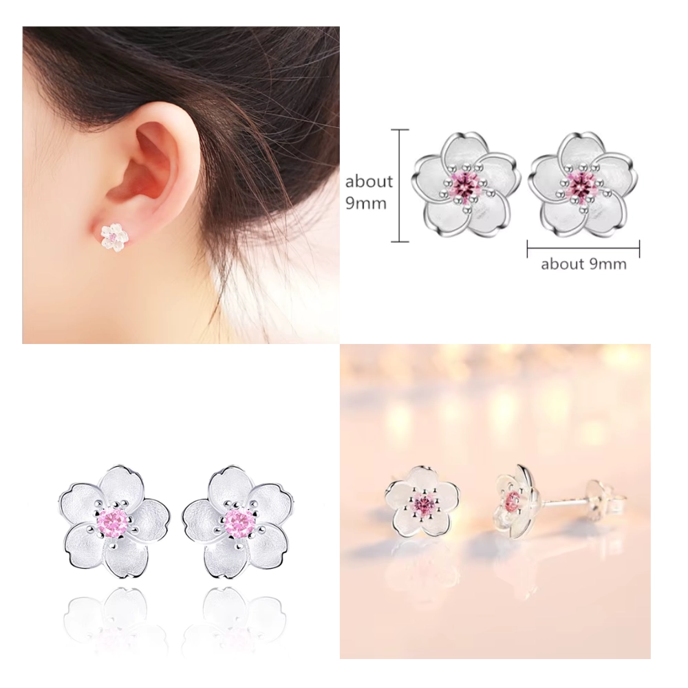 Aros plata flor circon rosa 8 mm caracteristicas Aros plata flor circon rosa 8 mm caracteristicas