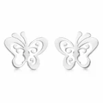 Aros diseño mariposa satinada — silverglam Aros diseño mariposa satinada — silverglam