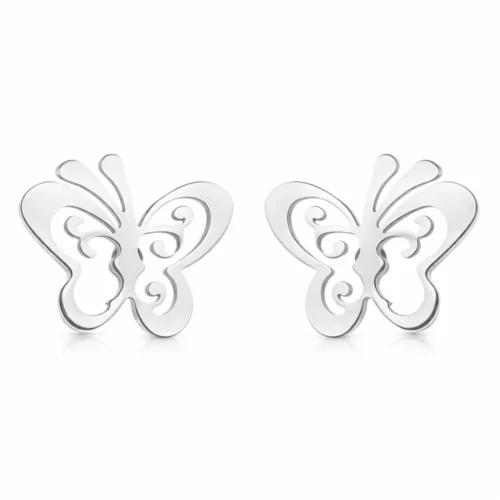 Aros Diseño Mariposa Satinada — Silverglam Aros Diseño Mariposa Satinada — Silverglam