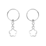 Aros argolla flor relieve plata 925 — silverglam Aros argolla flor relieve plata 925 — silverglam