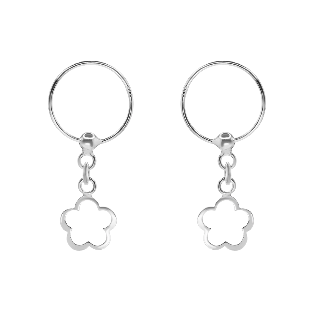 Aros argolla flor relieve plata 925 — silverglam Aros argolla flor relieve plata 925 — silverglam