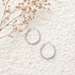 Aros de plata 925 argollas lisas con borde cuadrado marmol Aros de plata 925 argollas lisas con borde cuadrado marmol