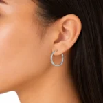 Aros de plata 925 argollas lisas con borde cuadrado mujer Aros de plata 925 argollas lisas con borde cuadrado mujer