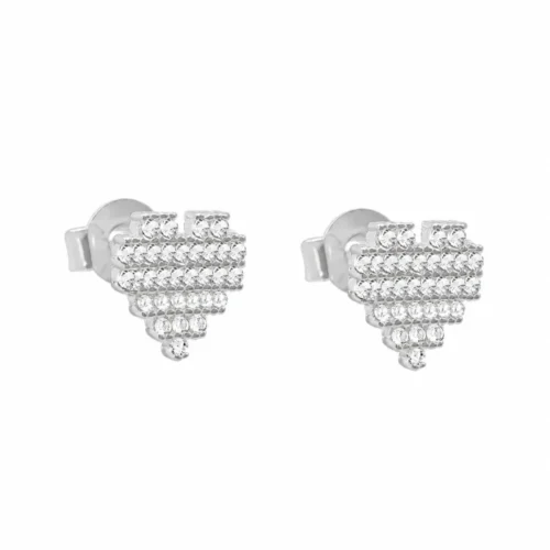 Aros Corazón con Circones Plata 925 — Silverglam Aros Corazón con Circones Plata 925 — Silverglam