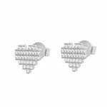 Aros de plata 925 circones en corazón derecha Aros de plata 925 circones en corazón derecha