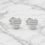 Aros de plata 925 circones en corazón marmol Aros de plata 925 circones en corazón marmol