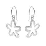 Aros de plata 925 diseño flores martilladas derecha Aros de plata 925 diseño flores martilladas derecha