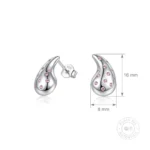 Aros de plata 925 estilo gota circones rosa francia medidas Aros de plata 925 estilo gota circones rosa francia medidas