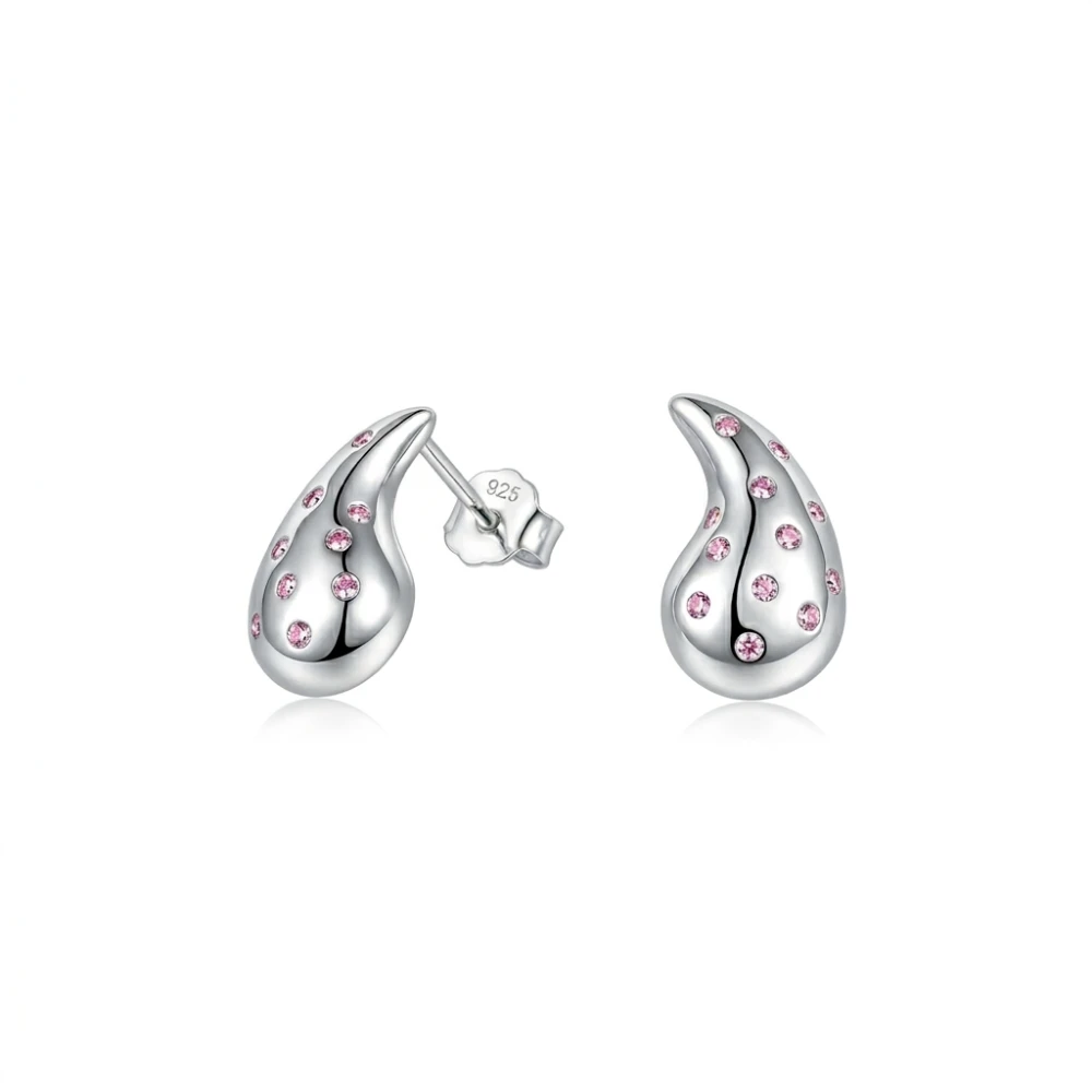 Aros gota plata 925 circones rosa francia — silverglam Aros gota plata 925 circones rosa francia — silverglam