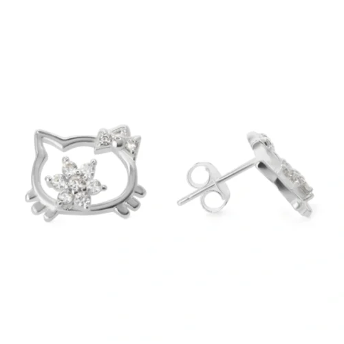 Aros Plata 925 Hello Kitty Circones — Silverglam Aros Plata 925 Hello Kitty Circones — Silverglam