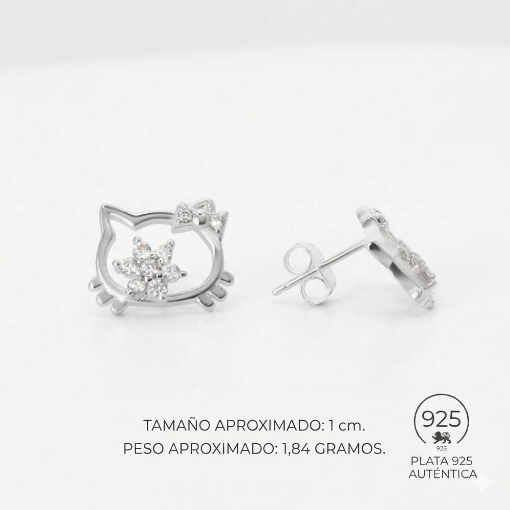 Aros de plata 925 figura decorativa con circones caracteristicas Aros de plata 925 figura decorativa con circones caracteristicas
