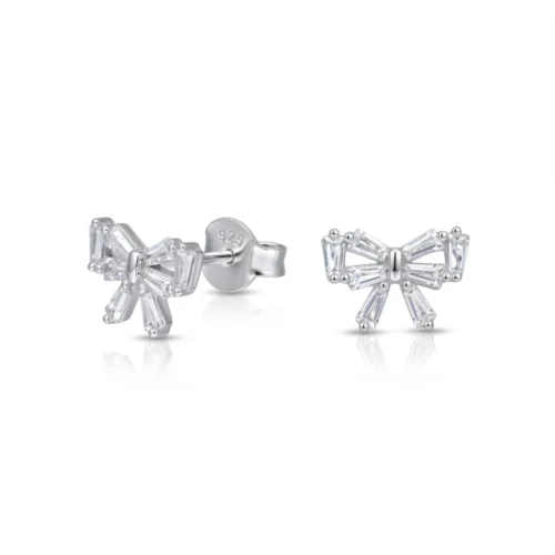 Aros Plata 925 Lazo Circones Baguette — Silverglam Aros Plata 925 Lazo Circones Baguette — Silverglam