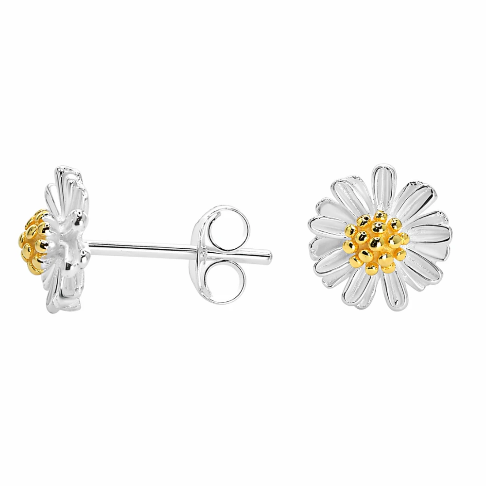 Aros de plata 925 pequeñas margaritas derecha Aros de plata 925 pequeñas margaritas derecha
