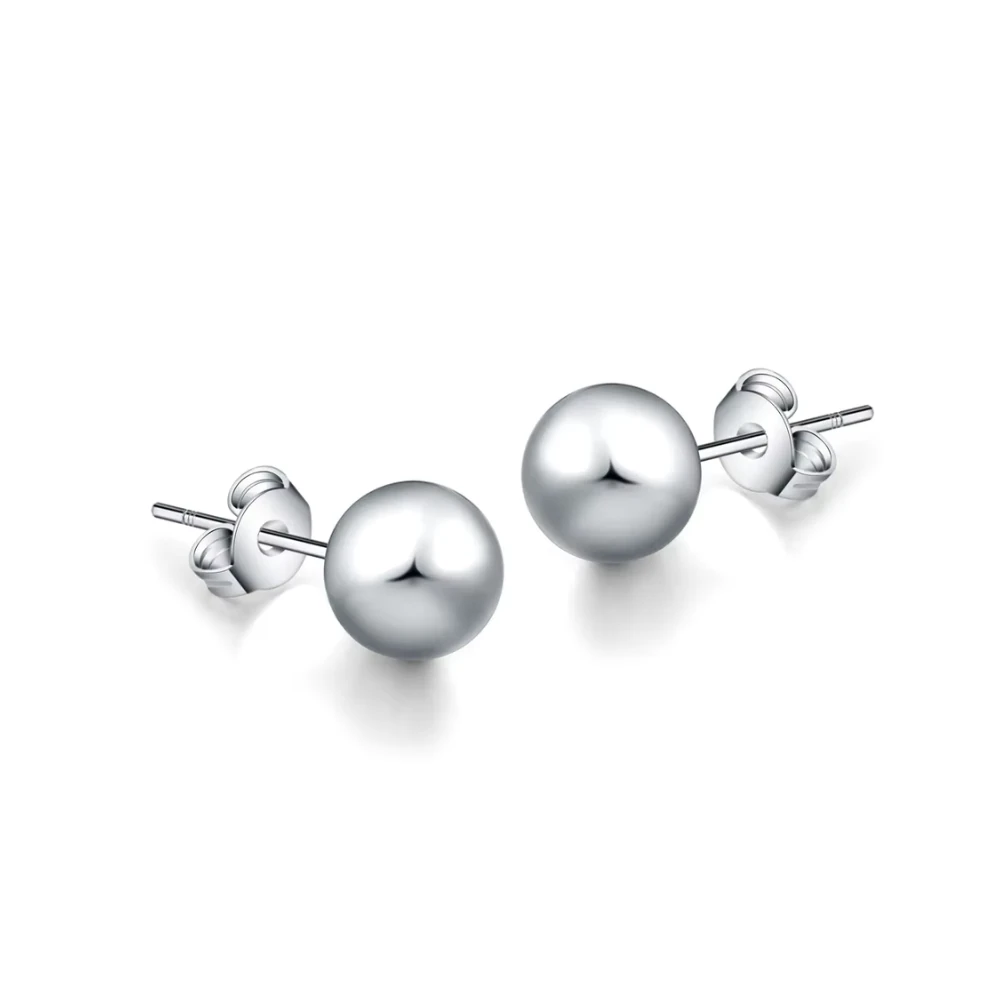 Aros de plata esferas lisas derecha Aros de plata esferas lisas derecha