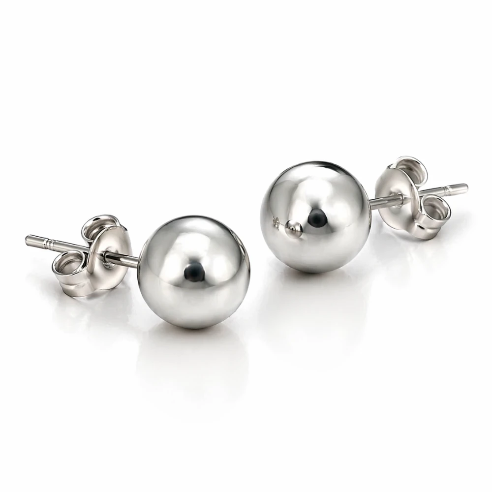 Aros de plata esferas lisas realista Aros de plata esferas lisas realista