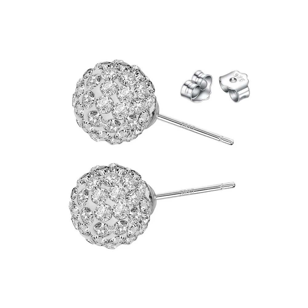Aros de plata con micro circones incrustados real Aros de plata con micro circones incrustados real