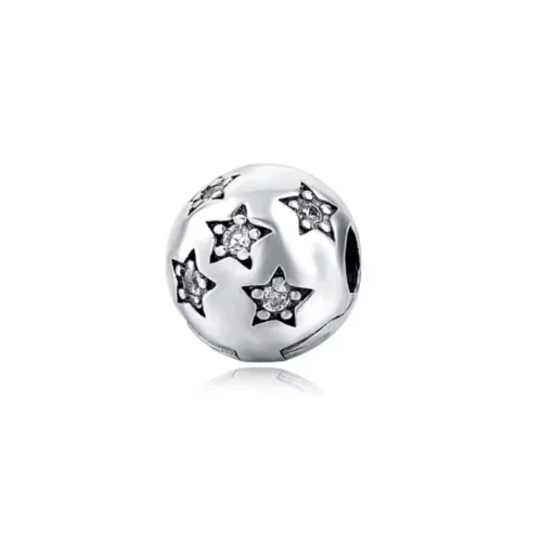 Charm Broche Circular con Estrellas Acero — Silverglam Charm Broche Circular con Estrellas Acero — Silverglam