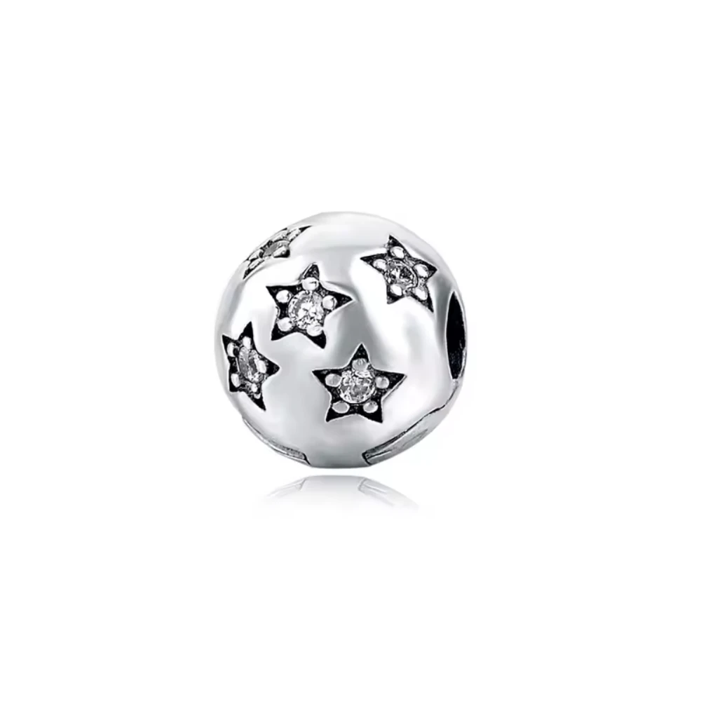 Charm broche circular con estrellas acero — silverglam Charm broche circular con estrellas acero — silverglam