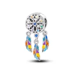 Charm circular con alas y circones multicolor — silverglam Charm circular con alas y circones multicolor — silverglam