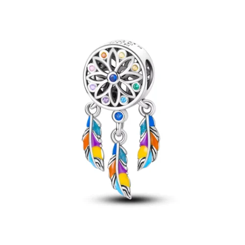 Charm Circular con Alas y Circones Multicolor — Silverglam Charm Circular con Alas y Circones Multicolor — Silverglam