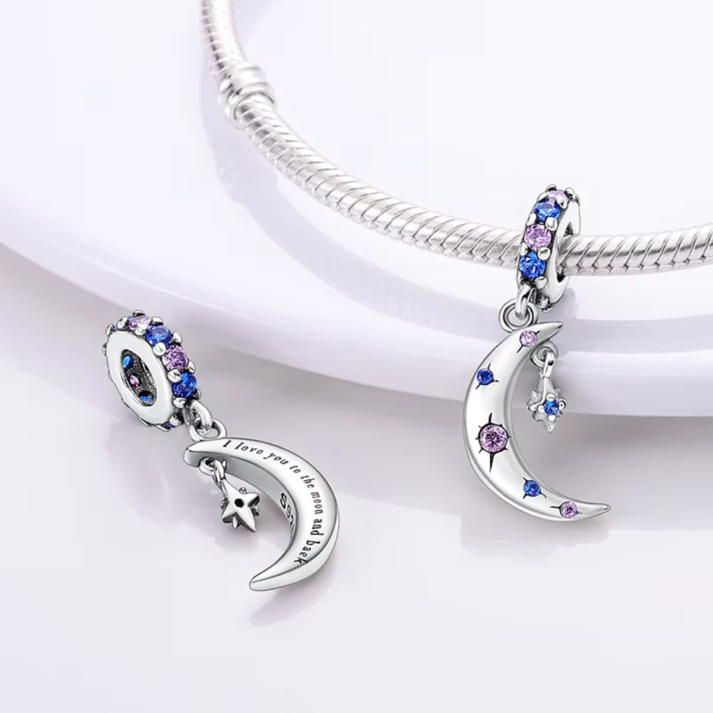 Charm luna con circones pulsera Charm luna con circones pulsera