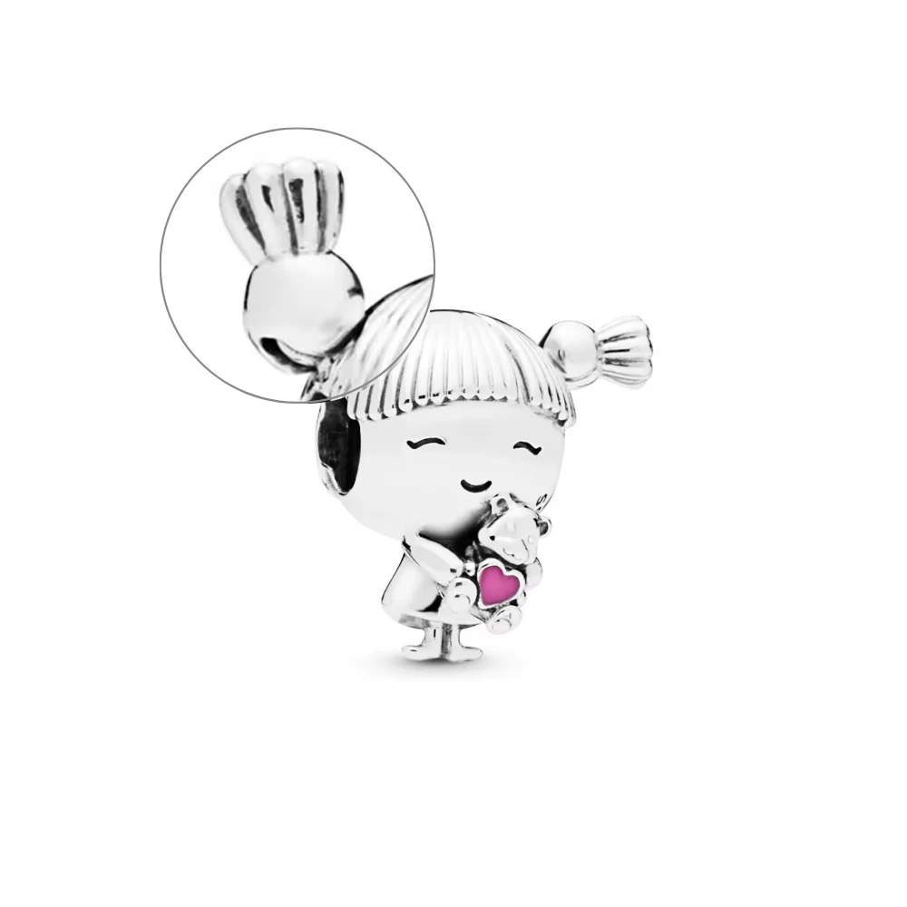 Charm niña con oso moño Charm niña con oso moño