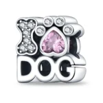 Dije i am dog con circón rosa plateado — silverglam Dije i am dog con circón rosa plateado — silverglam