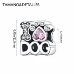 Charm plateado i am dog con circones detalles Charm plateado i am dog con circones detalles