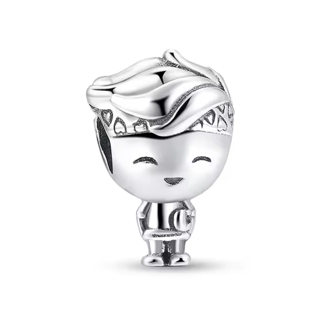 Charm plateado niño skateboard frontal Charm plateado niño skateboard frontal