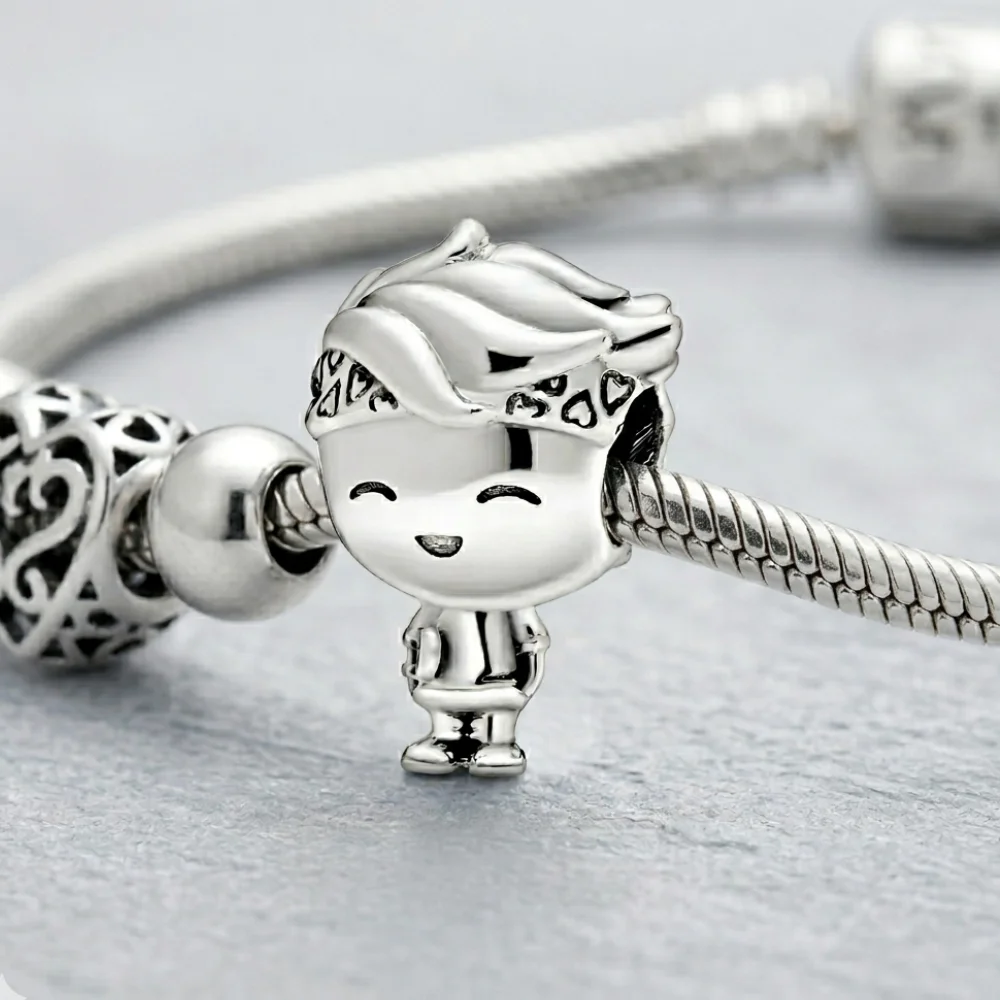 Charm plateado niño skateboard pulsera Charm plateado niño skateboard pulsera