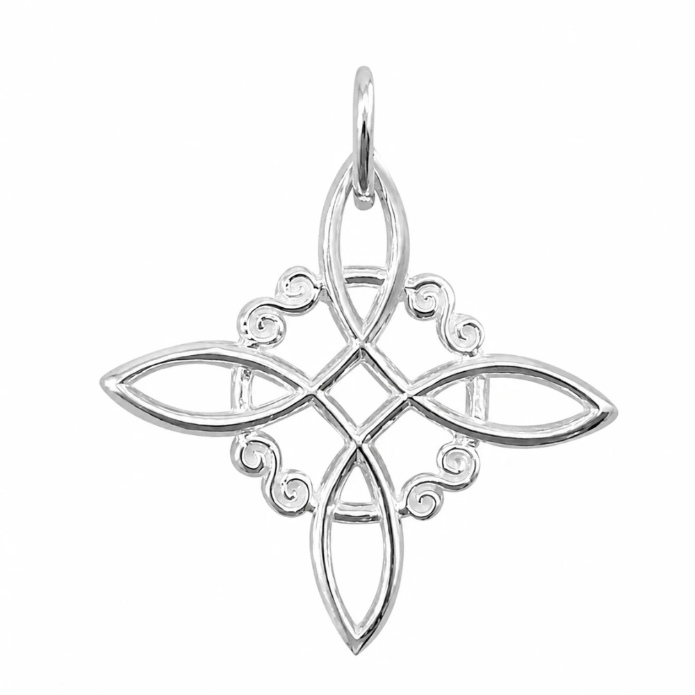 Colgante de plata 925 nudo de brujas 20 mm derecha Colgante de plata 925 nudo de brujas 20 mm derecha