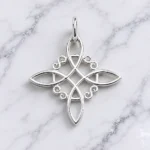 Colgante de plata 925 nudo de brujas 20 mm marmol Colgante de plata 925 nudo de brujas 20 mm marmol
