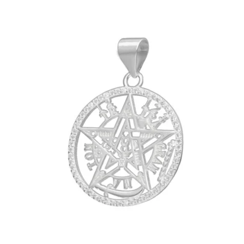 Colgante Plata 925 Tetragrammaton Circones 25 mm — Silverglam Colgante Plata 925 Tetragrammaton Circones 25 mm — Silverglam