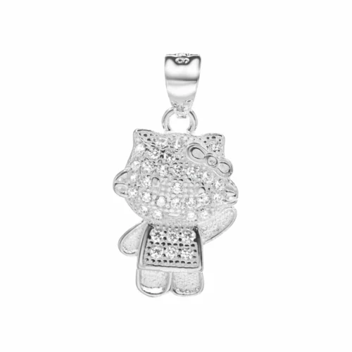 Colgante Hello Kitty con Circones Plata 925 — Silverglam Colgante Hello Kitty con Circones Plata 925 — Silverglam