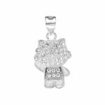 Colgante hello kitty plata 925 con circones derecha Colgante hello kitty plata 925 con circones derecha