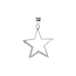 Colgante de plata 925 estrella bordes con circones derecha Colgante de plata 925 estrella bordes con circones derecha