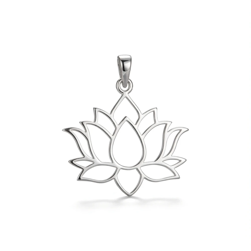 Colgante de plata 925 flor de loto derecha Colgante de plata 925 flor de loto derecha