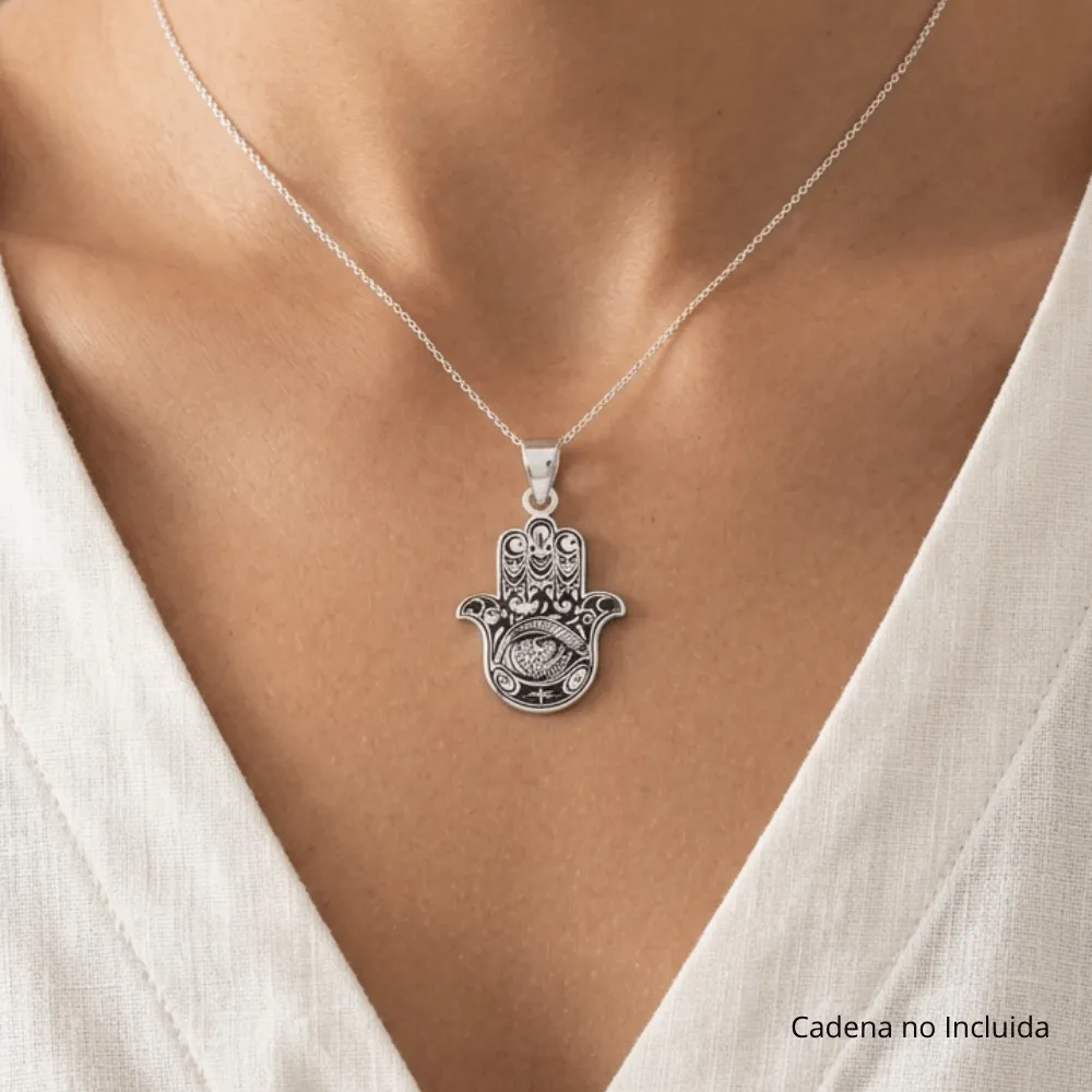 Colgante de plata 925 mano de fátima modelo Colgante de plata 925 mano de fátima modelo